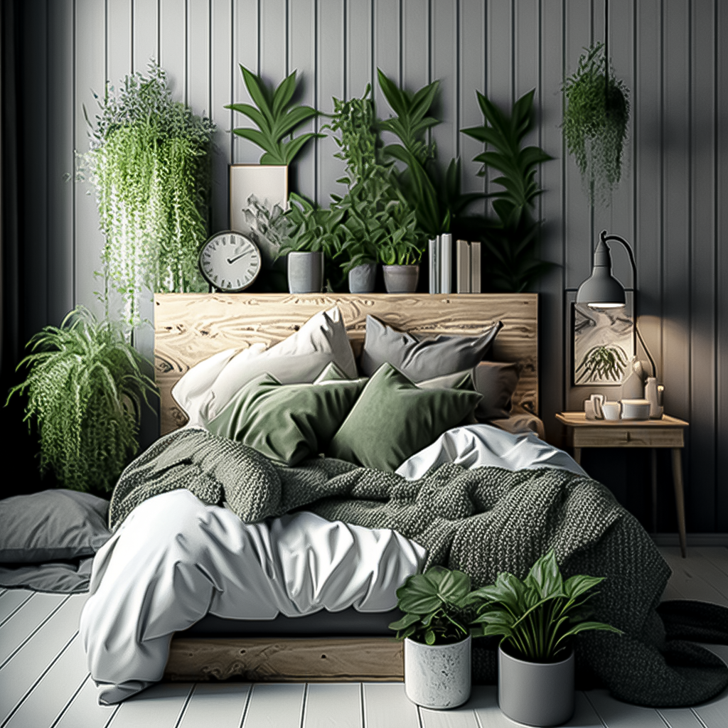 chambre scandinave plantes